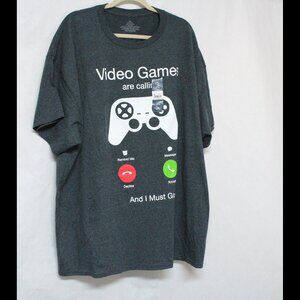 Men's NWT 3XL 54 - 56 Video Games Are Calling Graphic Short Sleeve T-Shirt